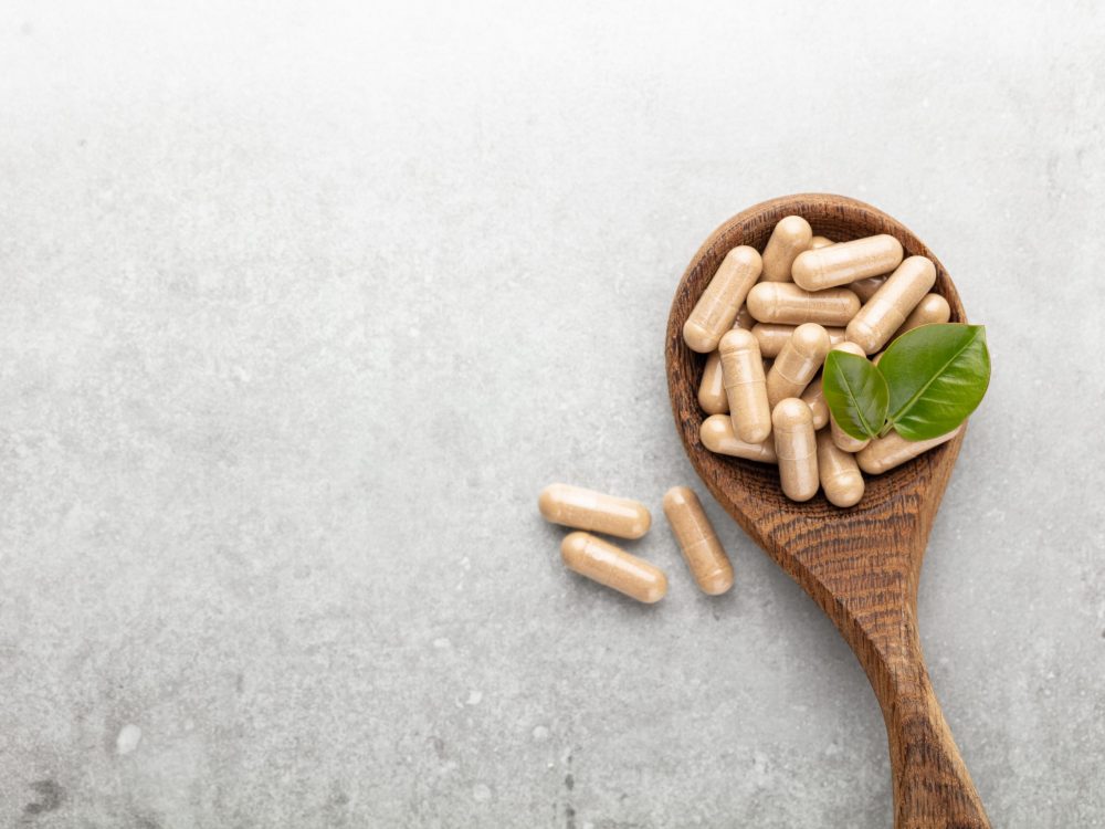 Alternative Medicine. Herbal capsule, Nutritional Supplement.